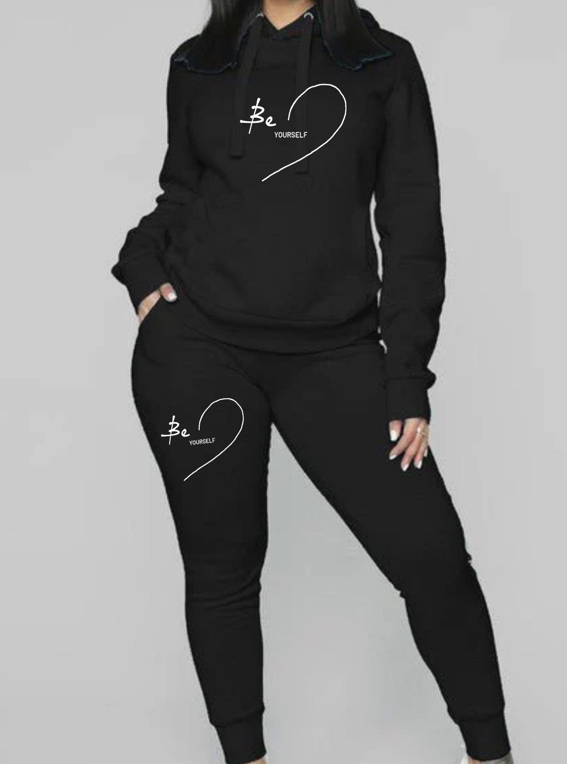 Be Yourself Unisex Sweatsuit Blk/White