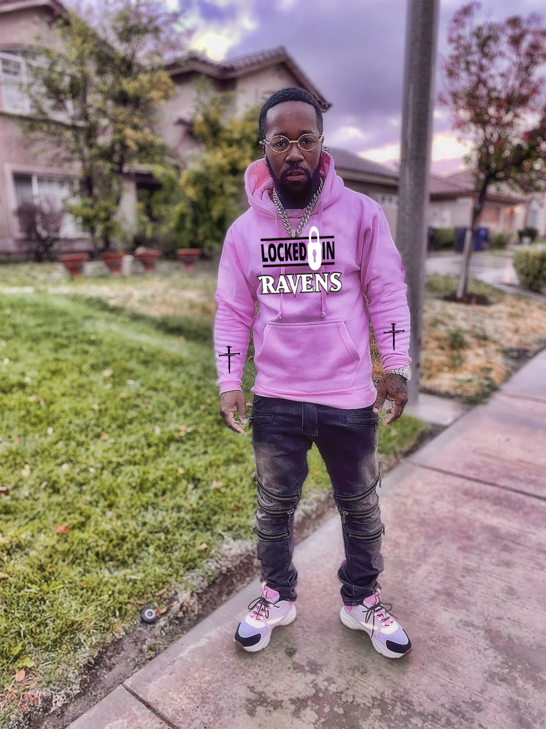 Pink October Ravens Hoodie
