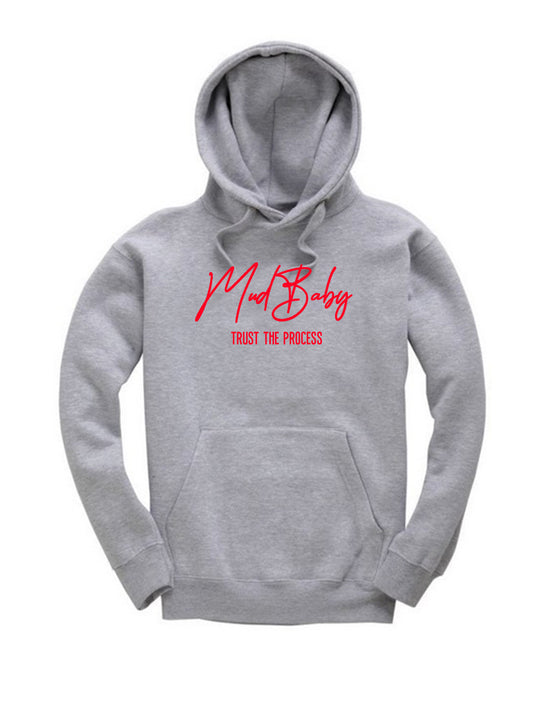 Kids Signature Gray Hoodie (Red Logo)