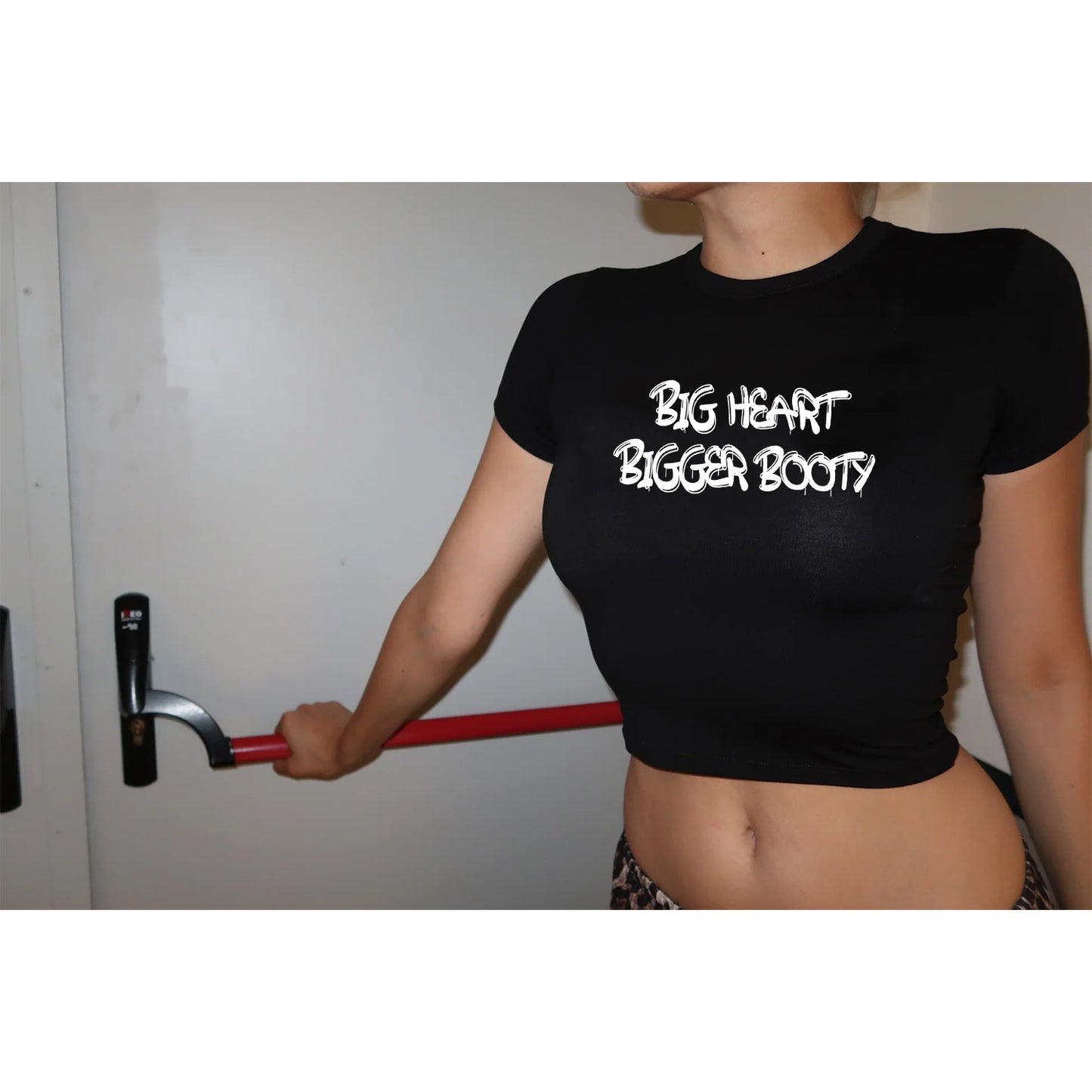 Big Heart Bigger Booty Black/White Crop T shirt