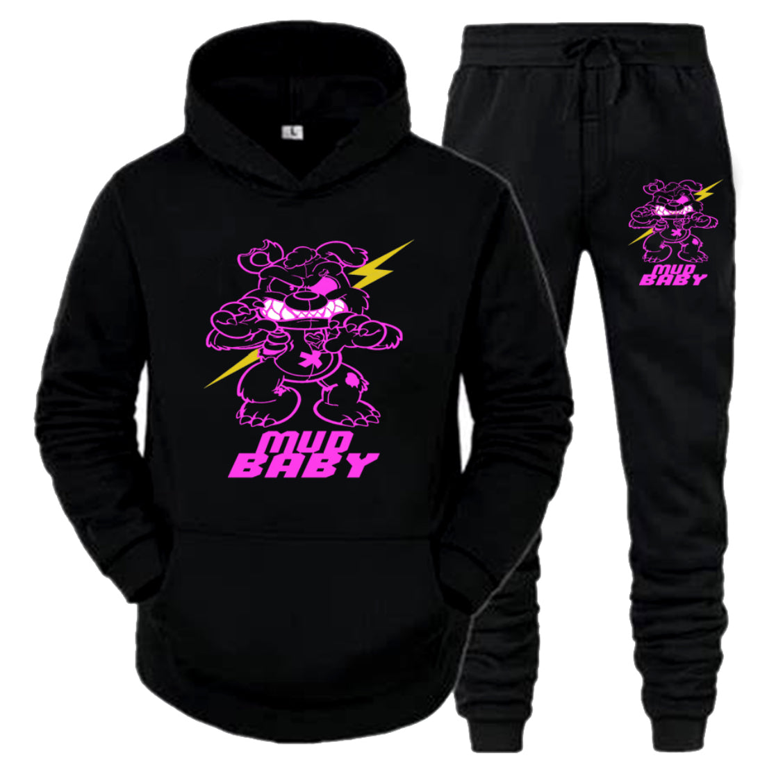 Boys Bear attack Sweatsuit BLK / Purple