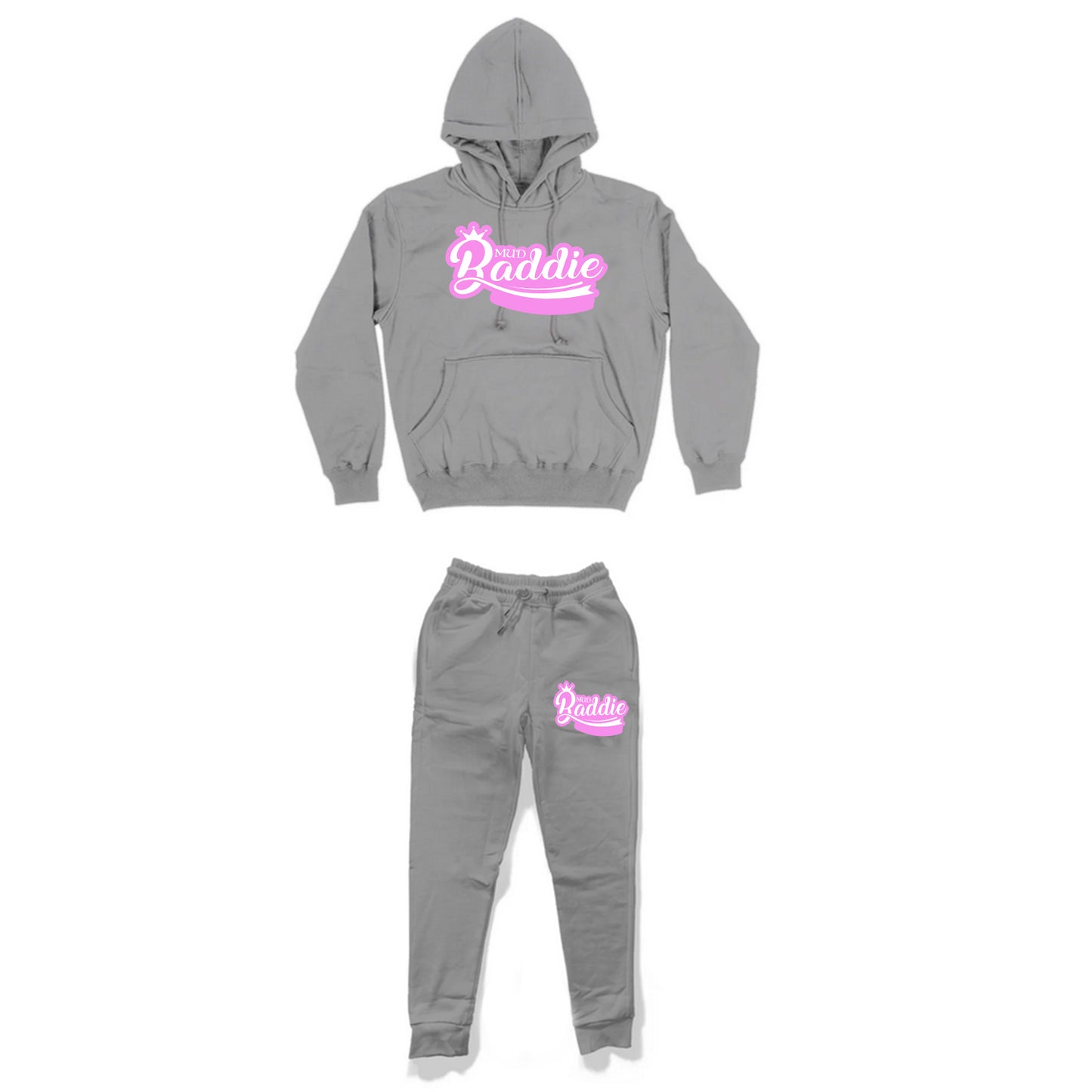 Women’s Gray /Pink MudBaddie Sweat suit