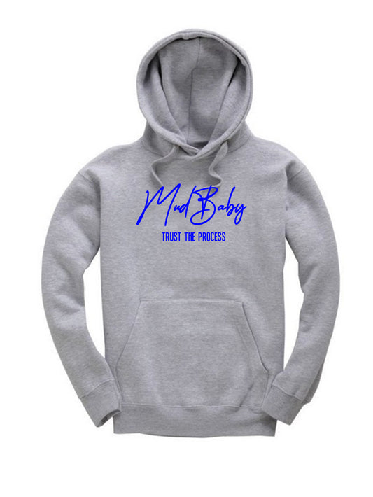 Kids Signature Gray Hoodie (BLUE Logo)