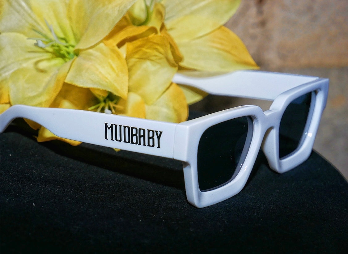 Official MudBaby Dark Tint Glasses White