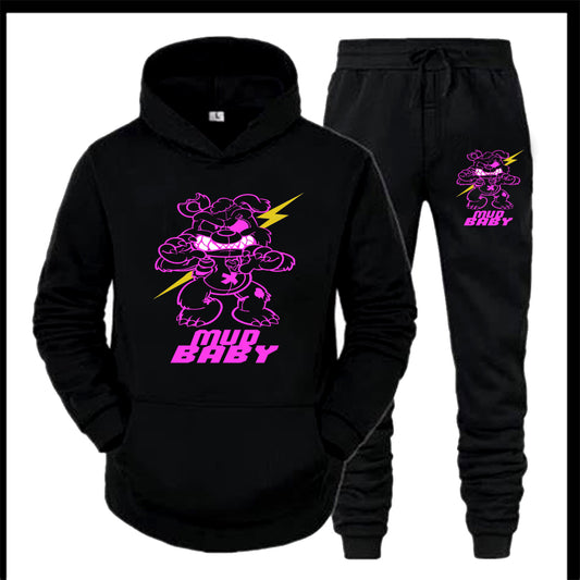 Bear attack Sweatsuit BLK / Purple