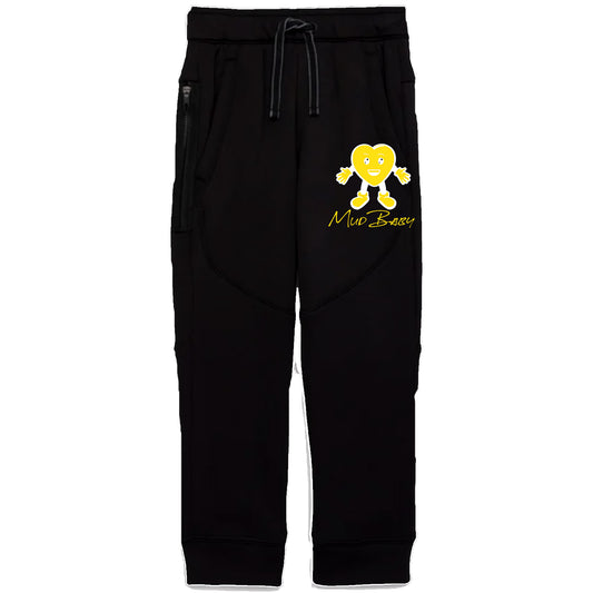 Kids Healed Track Pants Blk/Yellow