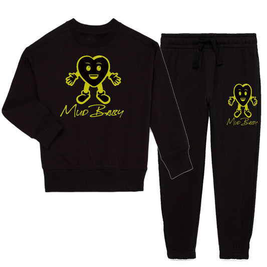 Kids Healed Sweatsuit Blk/Yellow