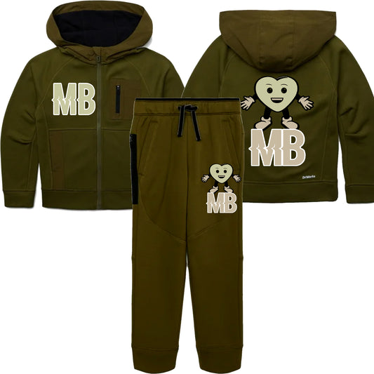 Kids Healed Tracksuit Green