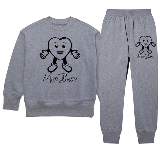 Kids Healed Sweatsuit Gray/Blk