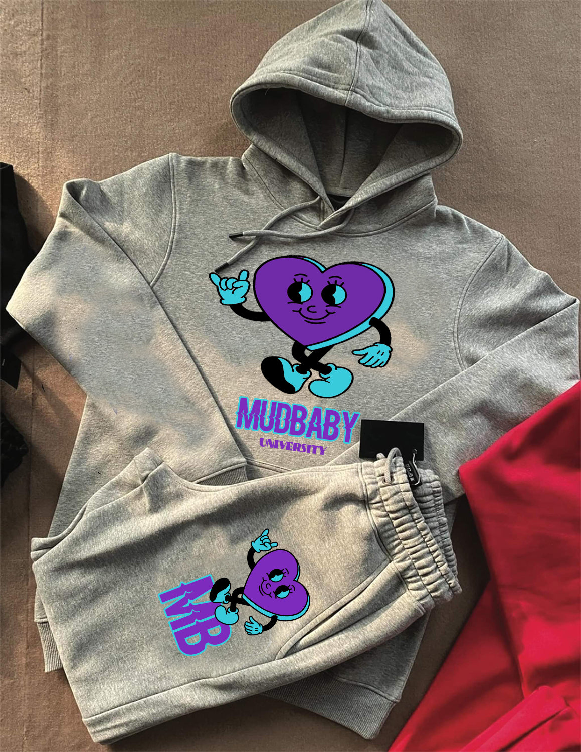 Healed Sweatsuit Gray/Purple/Teal