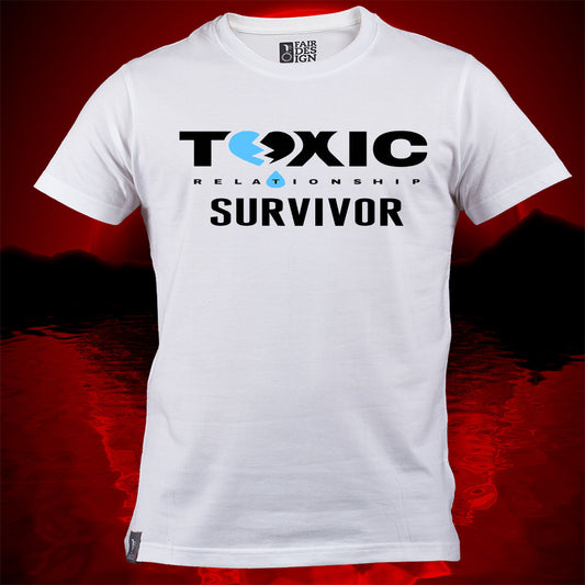 White / Blue Survivor T shirt