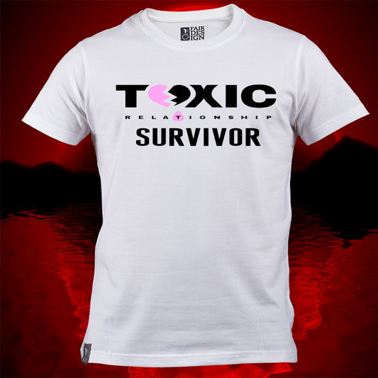 White / Pink Survivor T shirt