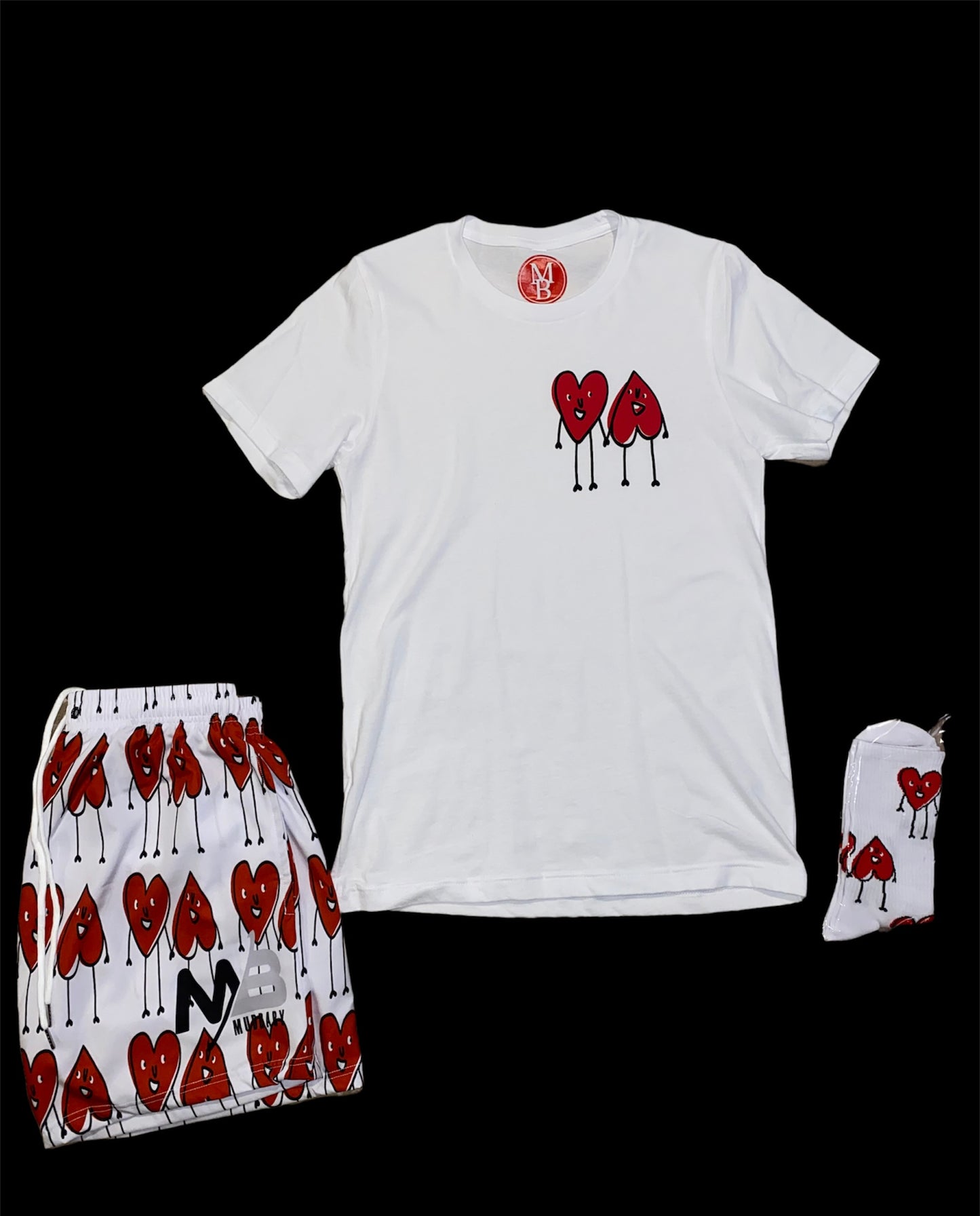 Heart break Short set socks included