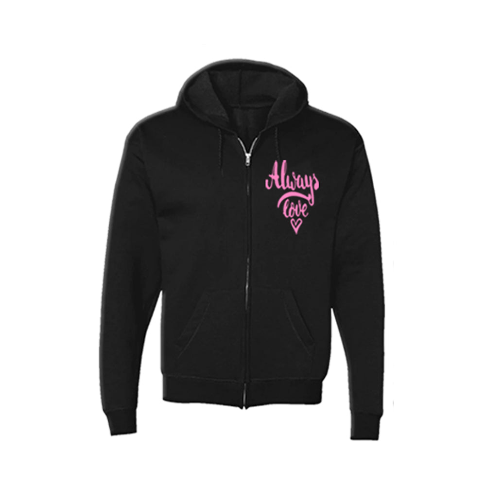 Ladies black best sale zip hoodie